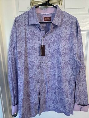 EXCHANGE Lavender Paisley Button-Down Dress Shirt